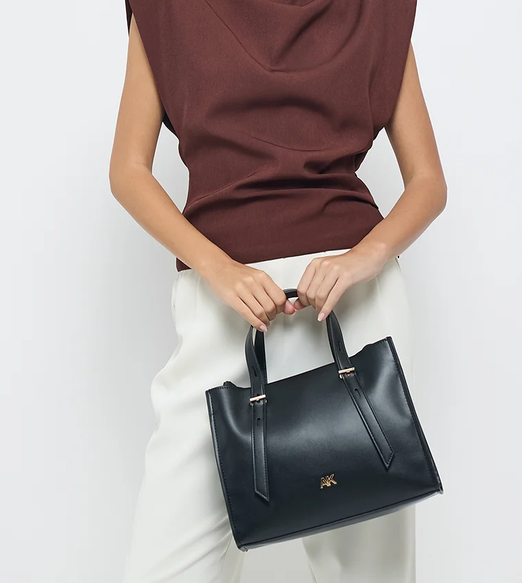 ANNE KLEIN Anne Klein Monogram Pu Zip Closure Tote Bag